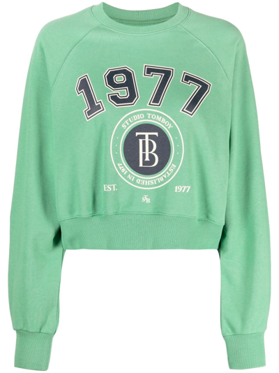 Studio Tomboy 1977-print Cotton Sweatshirt In Green