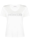 Moncler Crew Neck Cotton T-shirt With Embroidered Logo In White
