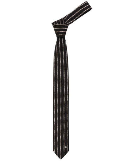 Dolce & Gabbana Coin-print Silk Tie In Black