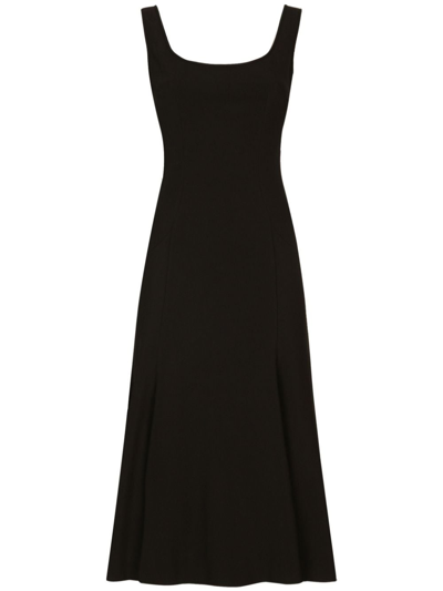 Dolce & Gabbana A-line Sleeveless Dress In Black