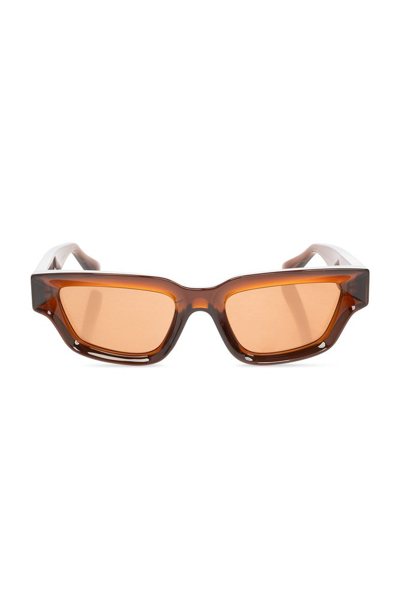 Bottega Veneta Eyewear Rectangle Framed Sunglasses In Brown