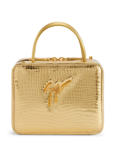 Giuseppe Zanotti Filomenhe Logo-plaque Clutch Bag In Gold