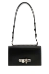 Alexander Mcqueen Mini T-bar Leather Shoulder Bag In Black