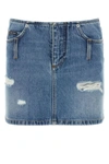 Dolce & Gabbana Distressed-effect Denim Miniskirt In Blue