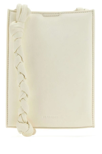 Jil Sander Woman Ivory Leather Tangle Shoulder Bag In White