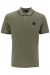 Moncler Logo Cotton Piquet Polo Shirt In Yellow