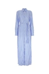 Prada Lapel Long-sleeved Shirt Dress In Multicolor