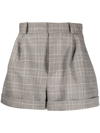 The Mannei Kudebi High-rise Wool-blend Shorts In Grey