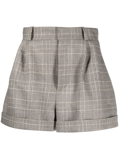 The Mannei Kudebi Plaid-check Shorts In Grey