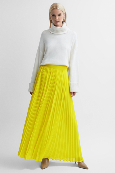 Florere Lime  Pleated Maxi Skirt