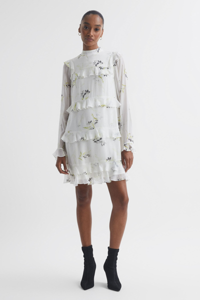 Florere Ivory  Floral Tiered Mini Dress