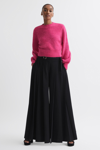 Florere Black  Wide Leg Belted Trousers In Black