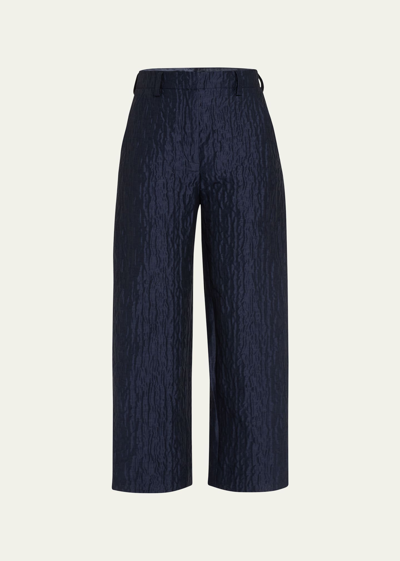 Cecilie Bahnsen Sami Cropped Matelasse Trousers In Navy