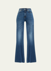 Alexander Mcqueen Boot-cut Leg Denim Pants In Medium Brn
