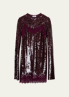 Simkhai Mako Sequin Lace Mini Dress In Mangosteen