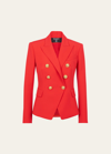 Balmain Classic Wool Blazer With Button Detail In Bright Red