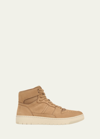 Vince Men's Mason Tonal Leather High-top Sneakers In New Camel