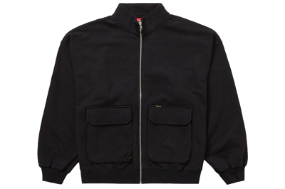 Pre-owned Supreme Cargo Pocket Zip Up Sweatshirt Black