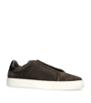 Kurt Geiger Suede Slip-on Lennon Sneakers In Medium Brown