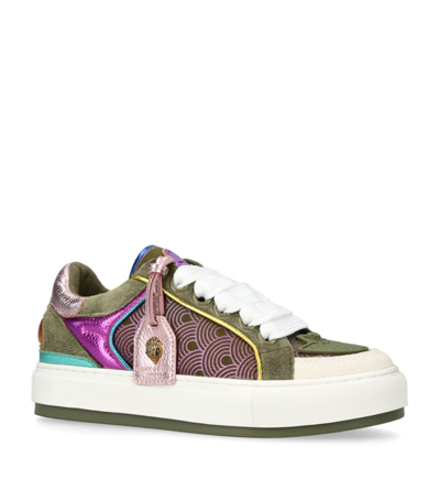 Kurt Geiger Leather Southbank Tag Trainers In Green