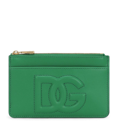 Dolce & Gabbana Leather Zip Cardholder In Multi