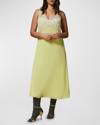 Marina Rinaldi Double Layer Georgette Slipdress In Yellow