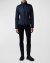 Mackage Lany Light-down Vertical Quilted Puffer Jacket In Navy