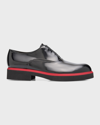 Ferragamo Contrasting-border Leather Oxford Shoes In Nero