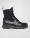 NEROGIARDINI CLEAN CALFSKIN COMBAT BOOTIES