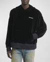 Palm Angels Brand-embroidery Kangaroo-pocket Relaxed-fit Cotton-jersey Hoody In Black White