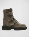 La Canadienne Benwin Suede Bootie In Charcoal