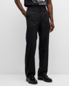 HELMUT LANG MEN'S STRETCH TWILL PANTS WITH LOGO TAPING