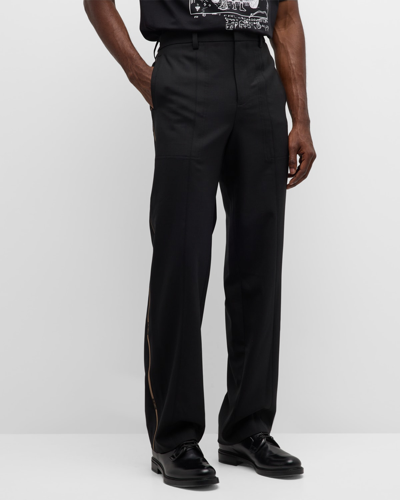 Helmut Lang Men's Stretch Twill Pants With Logo Taping In Blk