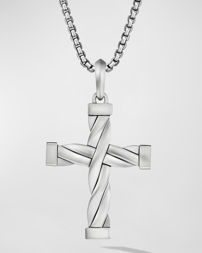 David Yurman Men's Dy Helios Cross Pendant In Silver, 48mm
