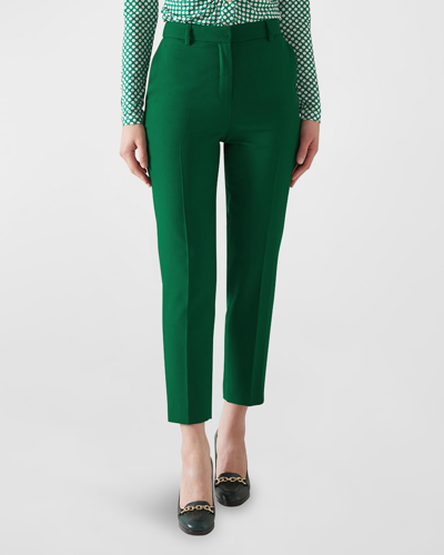 Lk Bennett Mariner High-rise Cropped Trousers In Gre-green