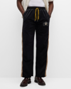 RHUDE MEN'S VELVET CREST SIDE-STRIPE TRACK PANTS