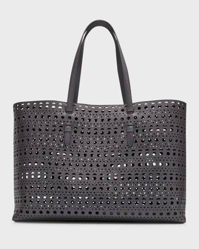 Alaïa Le Mina 44 Vienne Leather Tote Bag In 856 Brume