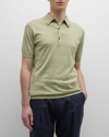 John Smedley Men's Adrian Polo Shirt In Desert Green