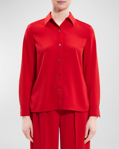 Theory Straight Fit Shirt In Red