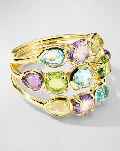 Ippolita 18k Gold Rock Candy Gelato 3-band Stack Ring In Alpine