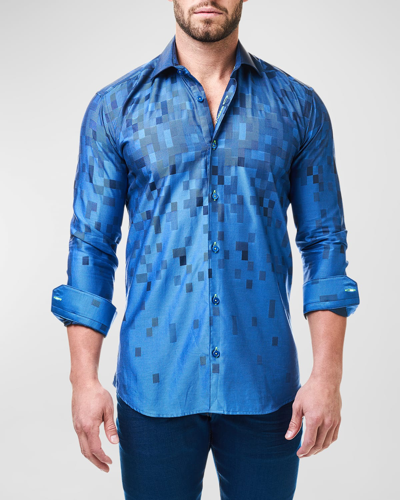 Maceoo Men's Luxor Tayana Sport Shirt In Blue