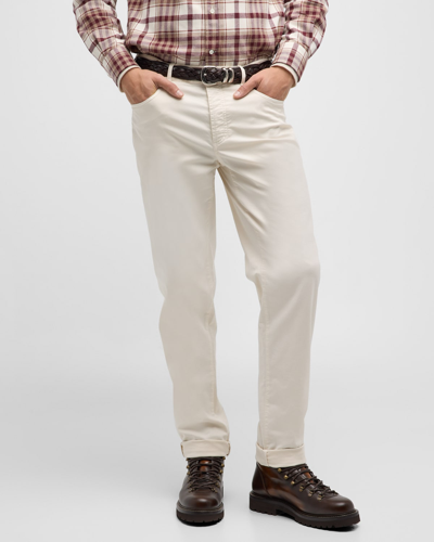 Brunello Cucinelli Men's American Pima Italian-fit Chino Trousers In Off White