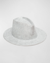 Eugenia Kim Blaine Glittery Wool Fedora In Light Gray