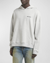 Palm Angels Embroidered-logo Hoodie In Melange Grey Blac