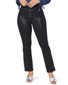 PAIGE PAIGE ACCENT BLACK FOG LUXE COATING ULTRA HIGH RISE STRAIGHT LEG JEAN