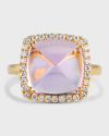 DAVID KORD 18K YELLOW GOLD RING WITH AMETHYST AND DIAMONDS