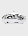 Cult Gaia The Caldera Clutch Shiny Silver One Size In Shiny Silver