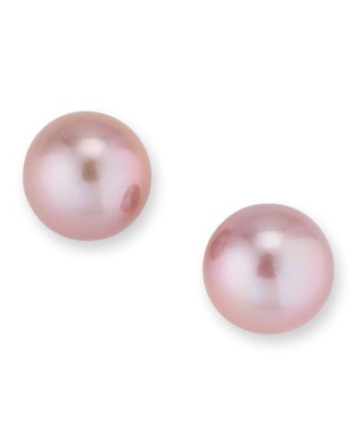 Belpearl 18k White Gold Purple Pearl Stud Earrings, 12mm In Pink