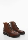 MANGO MAN DIE-CUT LEATHER ANKLE BOOTS LEATHER