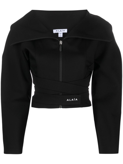 Alaïa Cropped Jacket In Black